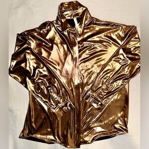 BY ANTHROPOLOGIE, Shiny Gold Metallic Jacket